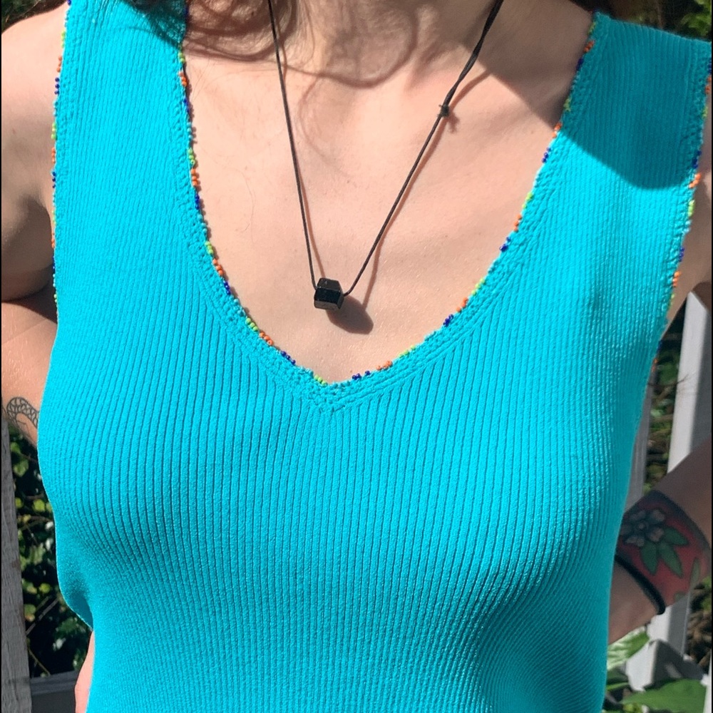 Vintage Beaded Detail Tank Top